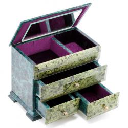 Ларец &quot;Комод&quot; с крышкой змеевик 21x30x17 см — 