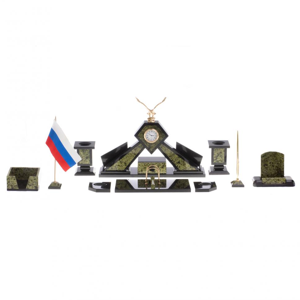 Письменный набор "Орел" змеевик бронза фото 1 — 