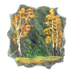 Магнит &quot;Осенний пейзаж&quot; камень змеевик — 