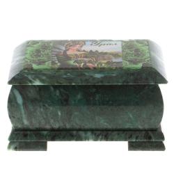 Шкатулка &quot;Хозяйка медной горы - Урал&quot; змеевик 20х12,5х10,3 см — 