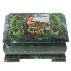Шкатулка &quot;Хозяйка медной горы - Урал&quot; змеевик 20х12,5х10,3 см — 