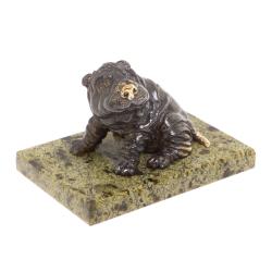 Статуэтка из бронзы &quot;Шарпей&quot; змеевик — 