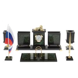 Письменный прибор &quot;Лев&quot; из нефрита на ножках — 