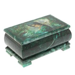 Шкатулка &quot;Хозяйка медной горы&quot; из змеевика 18х10х8,5 см — 