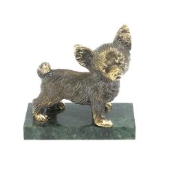 Статуэтка из бронзы &quot;Чихуахуа&quot; змеевик — 