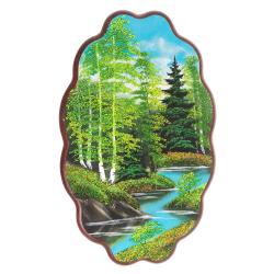 Панно с рисунком из камня &quot;Летний пейзаж&quot; 45х29 см — 