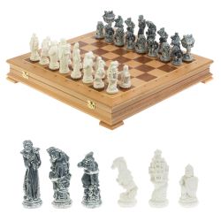 Шахматный ларец &quot;Русские сказки&quot; доска 49х49 см мрамолит / дерево — 