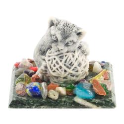 Сувенир &quot;Котенок с клубком&quot; из мрамолита — 