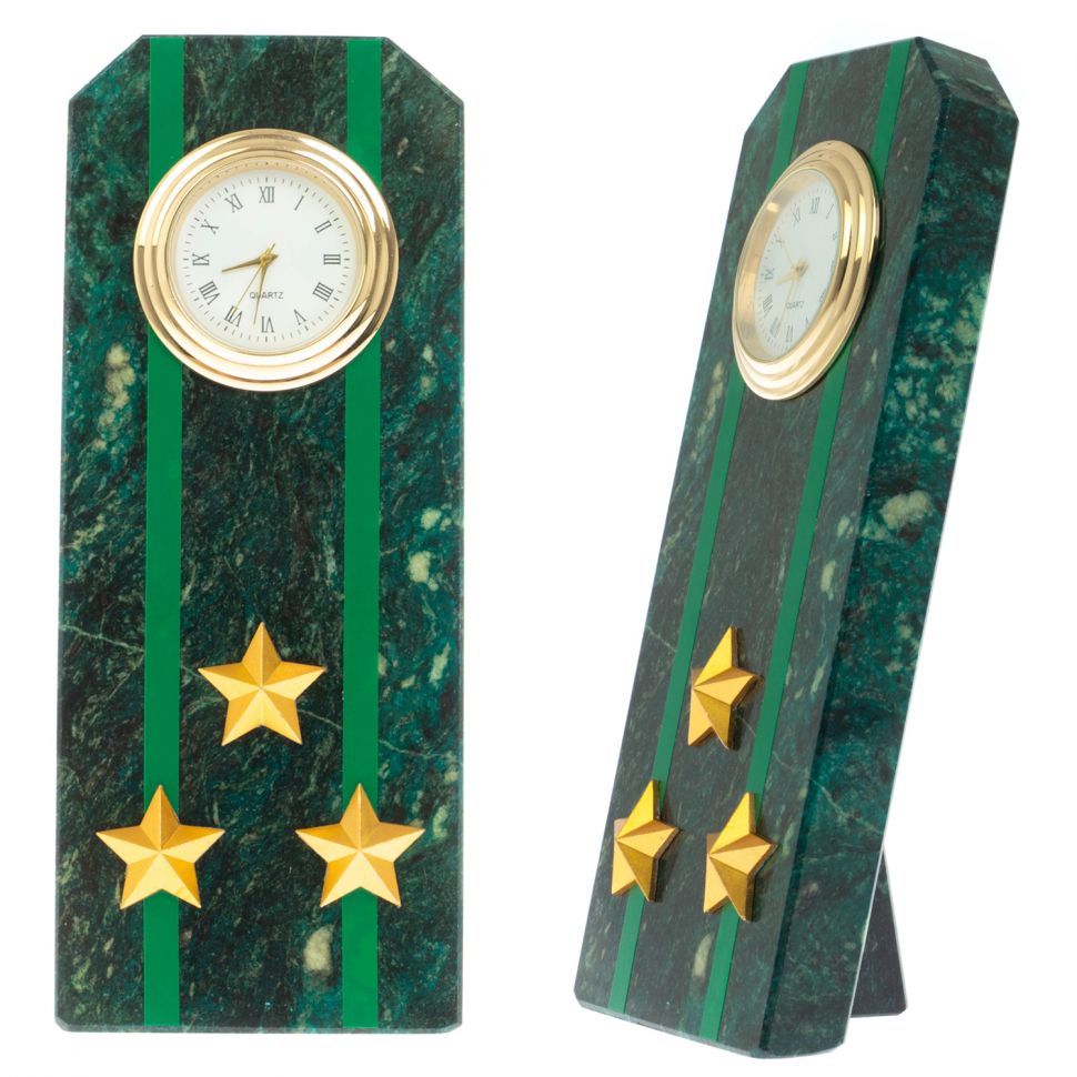 Часы-погон "Полковник прокуратуры РФ" камень змеевик фото 1 — 