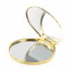 Зеркало карманное круглое со змеевиком, золотистое фото 2 — 
