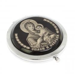 Зеркало с иконой &quot;Богородица&quot; из черного обсидиана — 