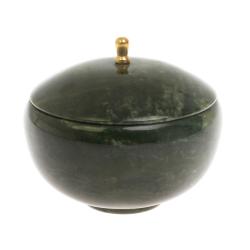 Медовница / сахариница из нефрита 10х10х9 см — 