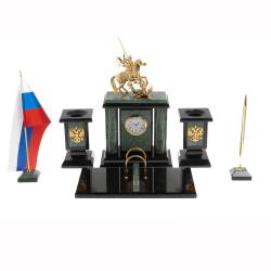 Настольный набор &quot;Георгий Победоносец&quot; офиокальцит — 