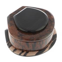 Шкатулка камень обсидиан коричневый &quot;Ракушка&quot; 14х12х6 см — 