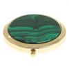 Зеркало круглое из камня малахит цвет золото фото 1 — 