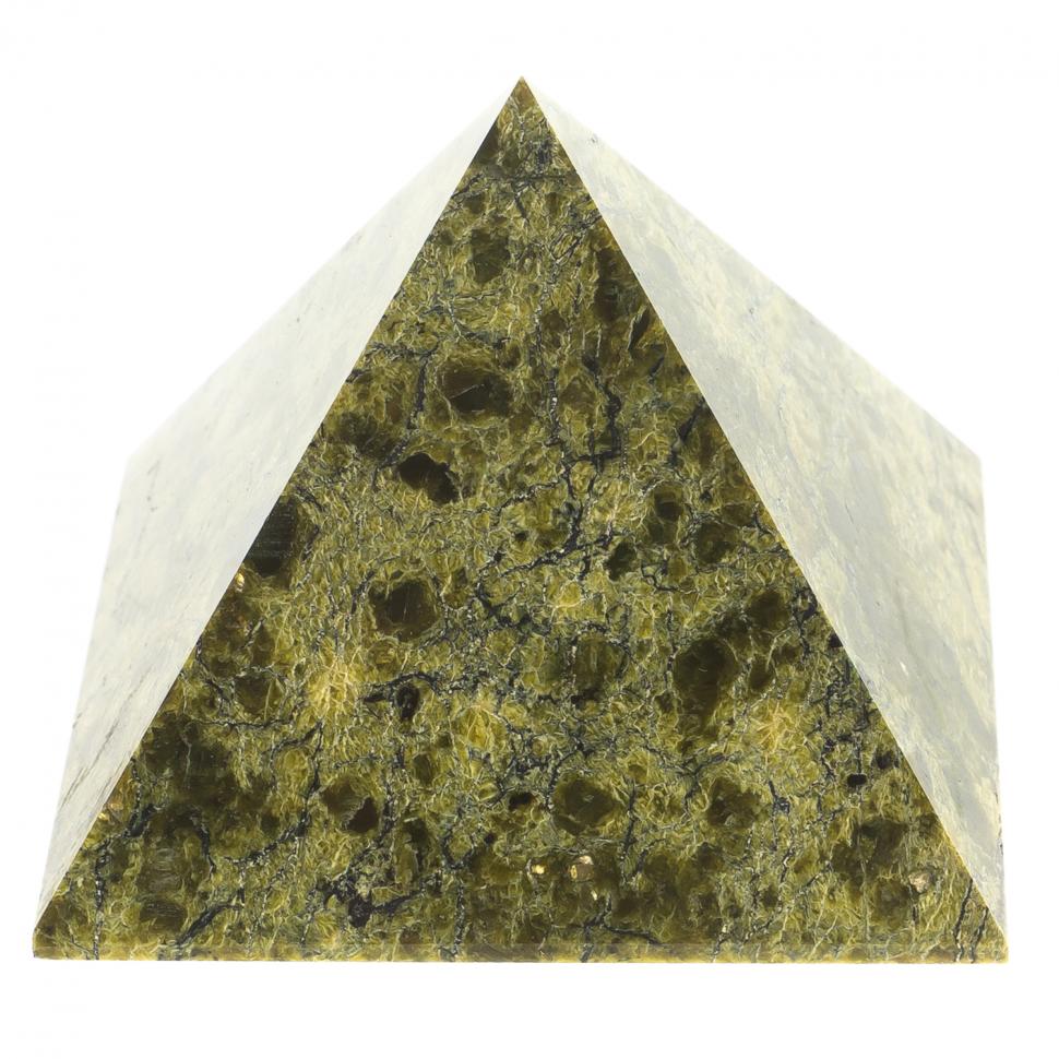 Пирамида 5,5х5,5х5 см камень змеевик фото 1 — 