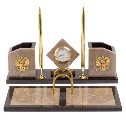 Письменный набор &quot;Куб&quot; из бежевого мрамора — 