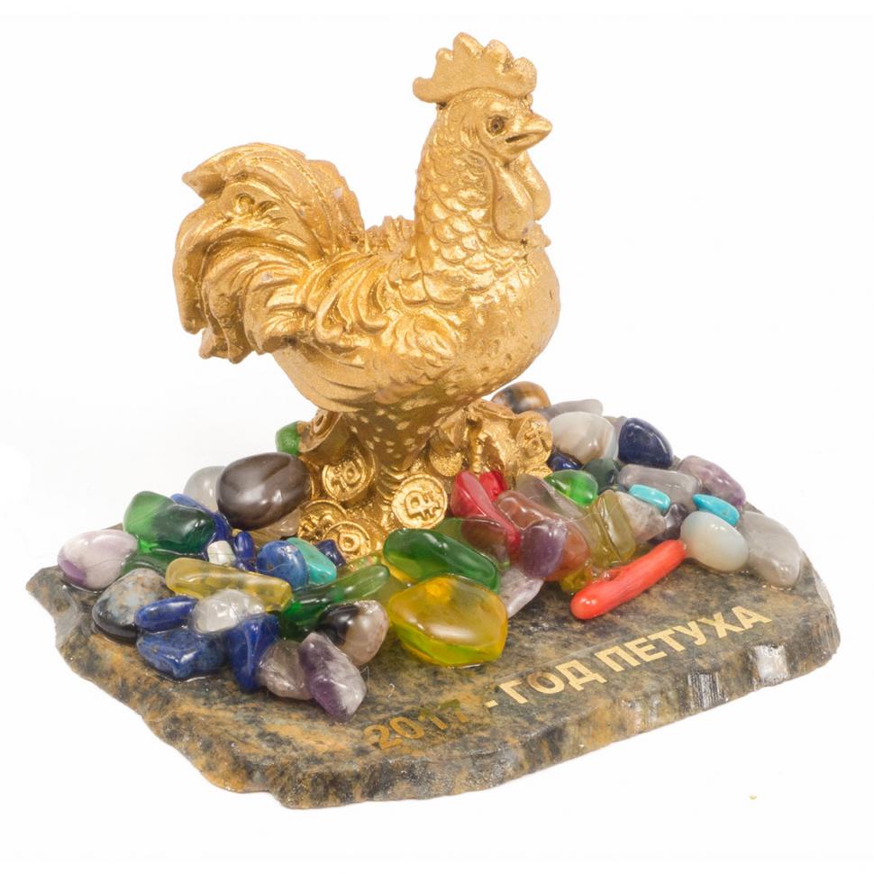 Сувенир "Петух золотой" змеевик фото 1 — 
