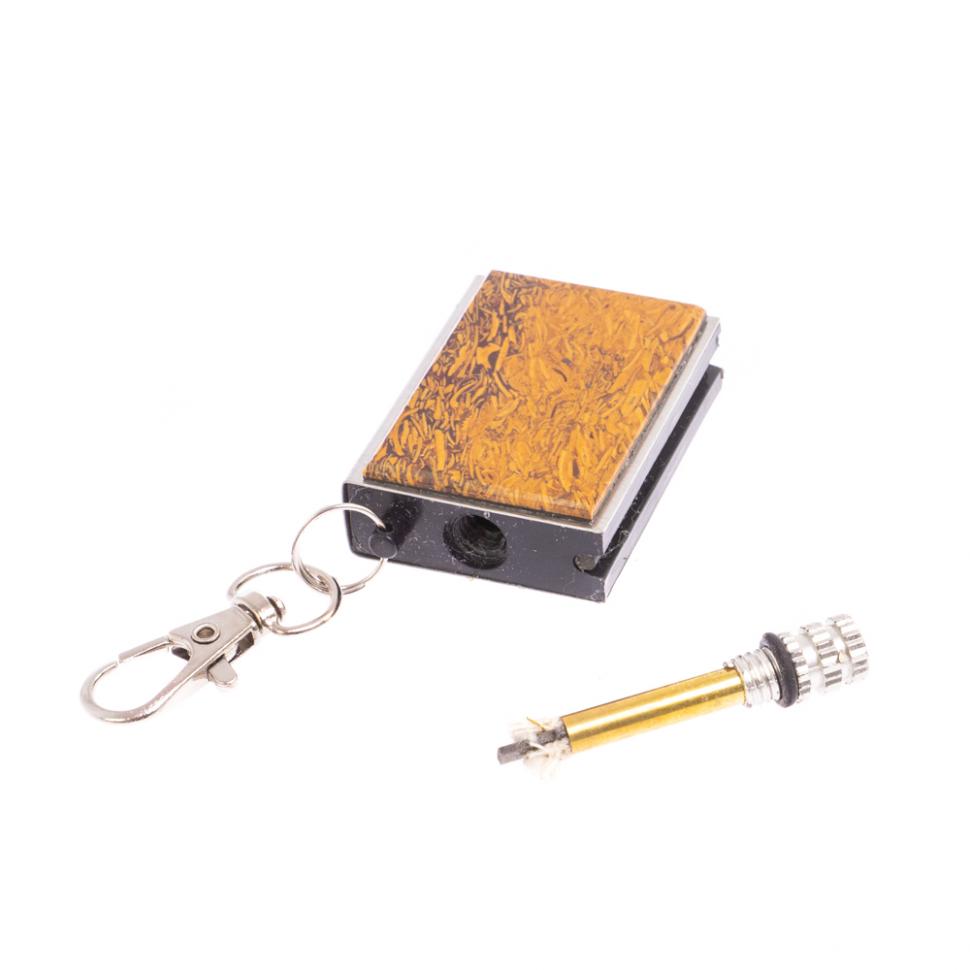 Брелок огниво "Вечная спичка" с накладкой из камня змеиная яшма 2,8х1,3х5 см фото 1 — 