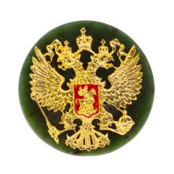 Настольная подставка из нефрита &quot;Герб РФ&quot; 8,5х2,5х8,5 см — 