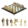 Шахматы подарочные "Богатыри" из мрамора и змеевика 44х44 см фото 1 — 