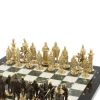 Шахматы подарочные "Богатыри" из мрамора и змеевика 44х44 см фото 4 — 