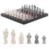 Настольные шахматы "Средневековье" камень лемезит и змеевик 40х40 см фото 1 — 