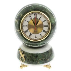 Настольные часы &quot;Антистресс&quot; с ящерицей из змеевика 13,5 см — 