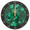 Настенные часы "Мозаика" из малахита и долерита 24х3,5х24 см фото 1 — 