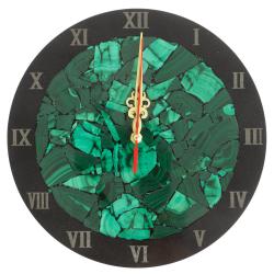 Настенные часы &quot;Мозаика&quot; из малахита и долерита 24х3,5х24 см — 