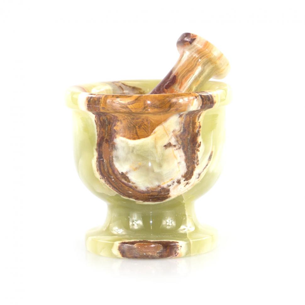 Каменная ступка для специй из оникса 10х12,5 см 170 мл (4) фото 1 — 