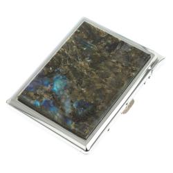 Портсигар на 10 сигарет с зажигалкой камень лабрадор — 