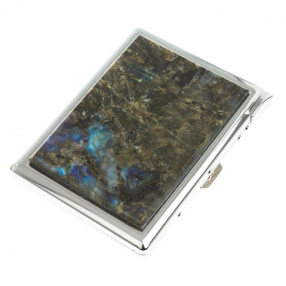 Портсигар на 10 сигарет с зажигалкой камень лабрадор фото 1 — 