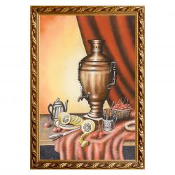 Натюрморт &quot;Самовар&quot; багет 46х66 см, каменная крошка — 