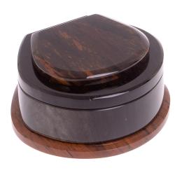 Шкатулка из камня обсидиан &quot;Ракушка&quot; 12х10х5,5 см — 