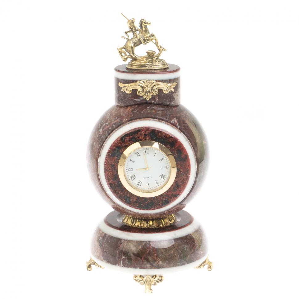 Часы "Георгий Победоносец" из креноида 10х10х20 см фото 1 — 