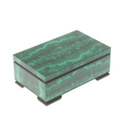 Шкатулка из камня малахит 14,5х9х5,5 см — 