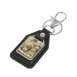 Брелок для ключей с накладкой из камня жельбертит — 