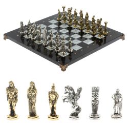 Шахматы подарочные Александр Македонский&quot; доска 36х36 см / серый мрамор — 