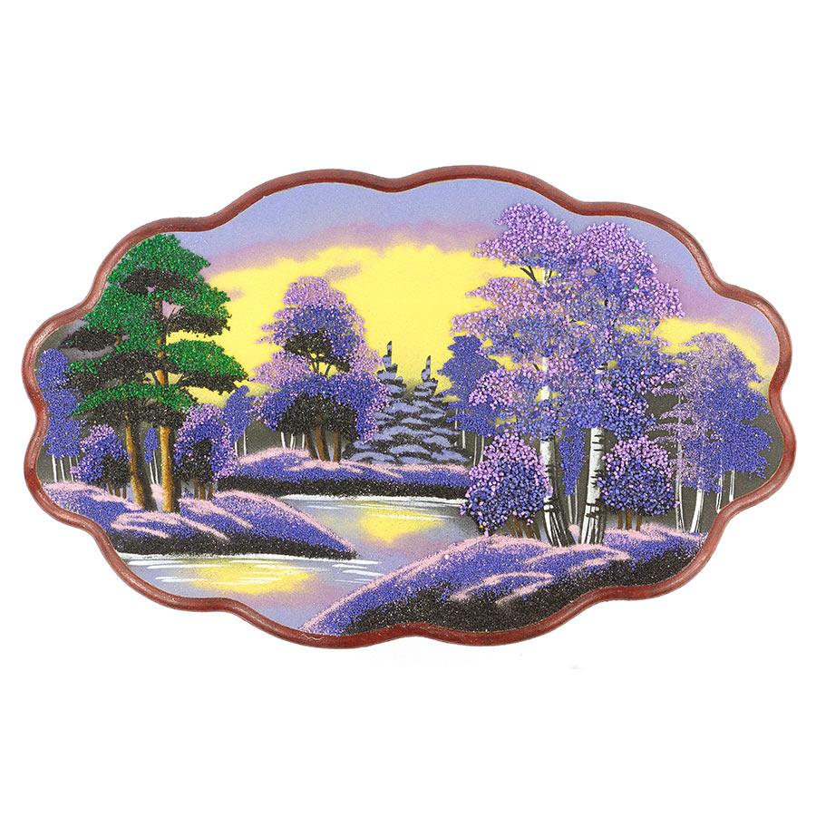 Панно с рисунком из камня "Рассвет" 45х29 см фото 1 — 