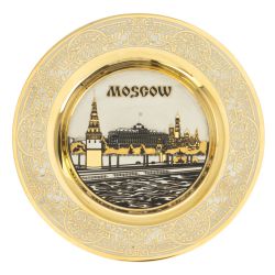 Тарелка с гравюрой &quot;Москва&quot; 12 см в подарочной упаковке Златоуст — 