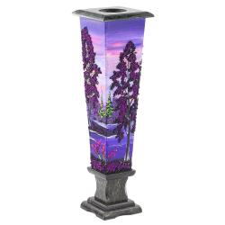 Ваза из камня &quot;Рассвет&quot; с рисунком из каменной крошки 11х11х39 см — 