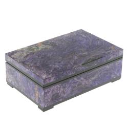 Шкатулка из камня чароит 15,5х10х5,5 см — 