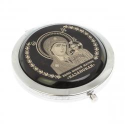 Зеркало с иконой &quot;Казанская&quot; из черного обсидиана — 