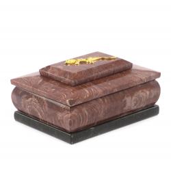 Шкатулка для украшений из камня лемезит 12х9х6 см — 