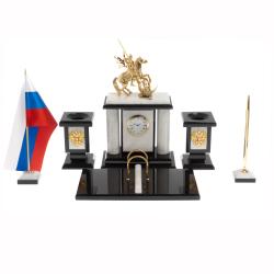 Настольный набор &quot;Георгий Победоносец&quot; мрамор — 