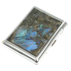 Портсигар на 20 сигарет с зажигалкой камень лабрадор — 