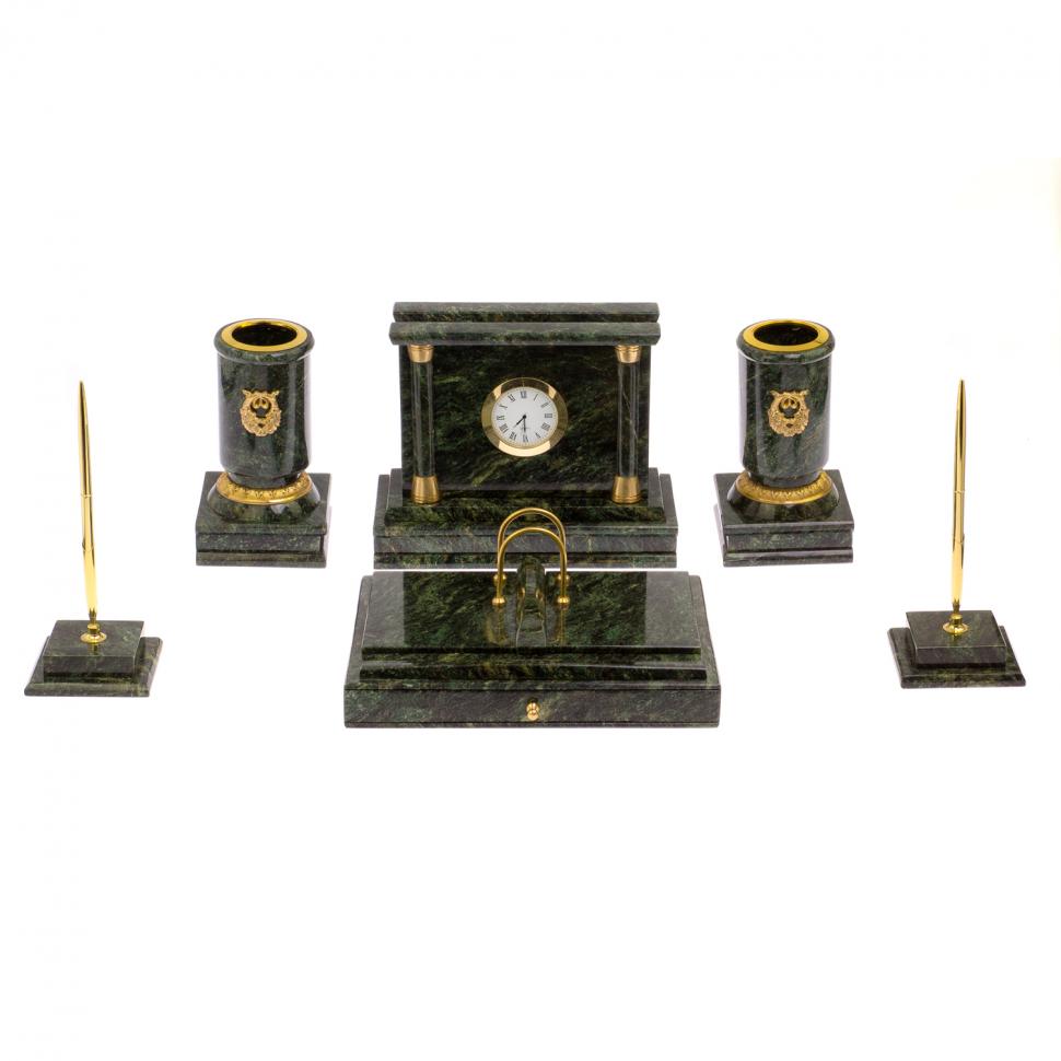 Настольный набор "Цезарь" камень змеевик фото 1 — 