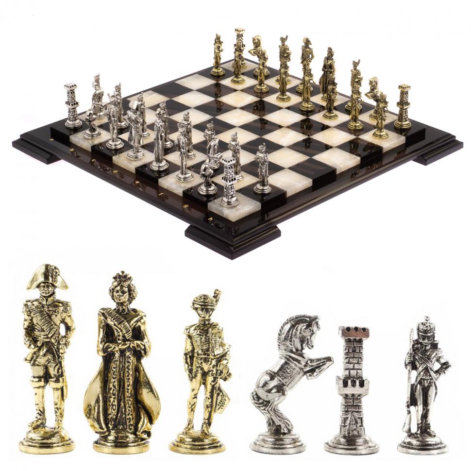 Шахматы "Отечественная война 1812 г." доска 40х40 см обсидиан оникс фото 1 — 