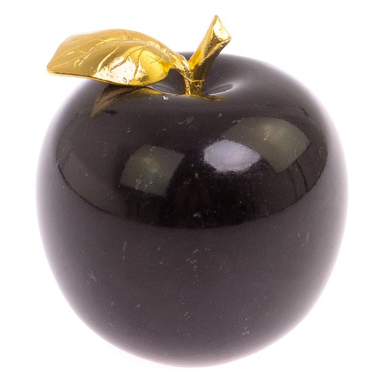 Яблоко из черного змеевика 7,5х7,5х8 см фото 1 — 